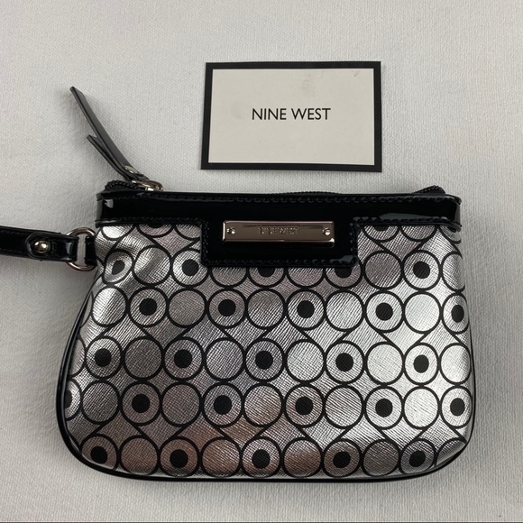 Nine West Handbags - Nine West Clutch Silver Black